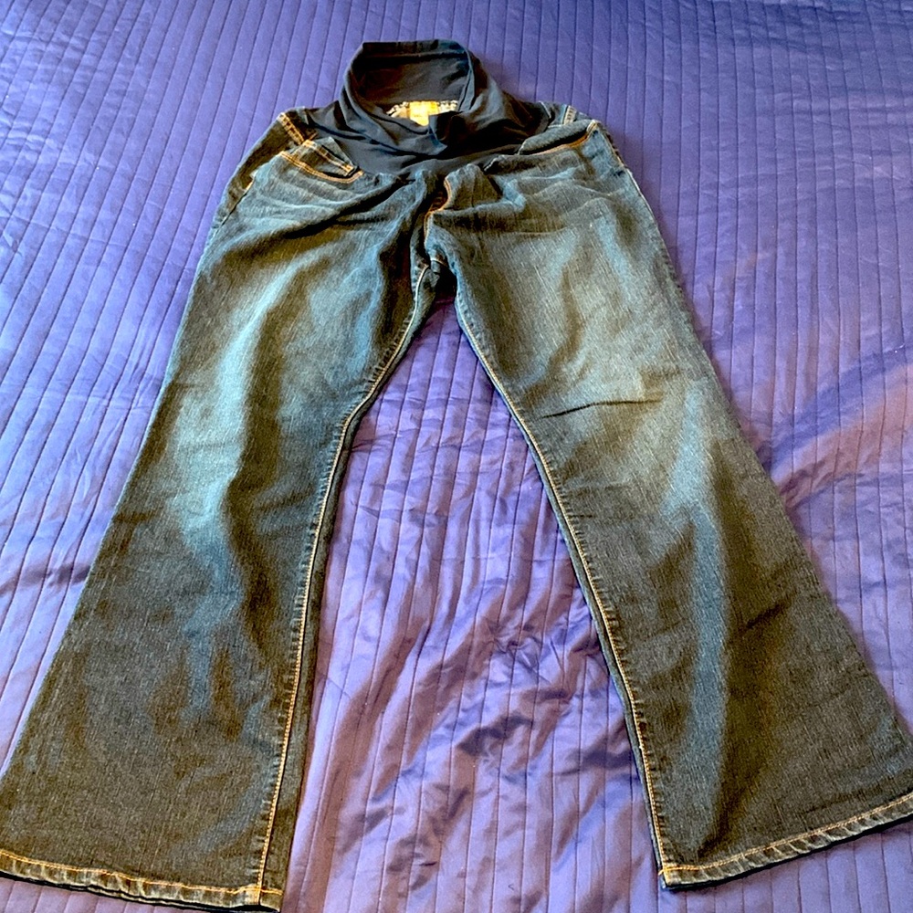 Maternity jeans - Indigo Blue dark wash with stretch waist - size XL